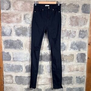 Good‎ American Good Waist Black High Waisted Distressed Skinny Jeans Size 8/29